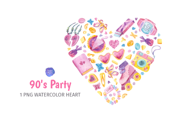90s Clipart Watercolor Illustrations: A Designer’s Guide to This Retro Asset