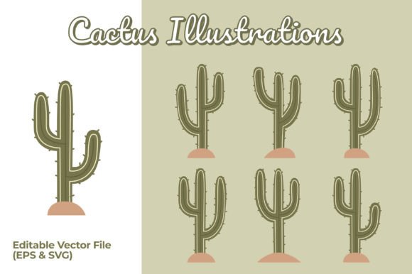 Designing with Desert Charm: Cactus Flat Illustrations