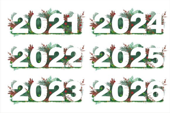 Elevate Your Timeline: The 2021-2026 Year Illustrations Set