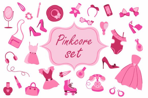 Embrace Soft Aesthetics with the Pinkcore Set of Vector Illustrations