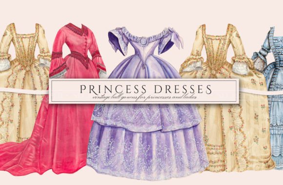 Enchanting Princess Dress Illustrations for Your Creative Projects