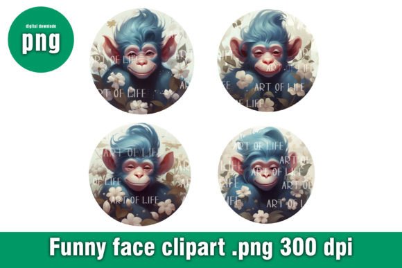 Illustrations Funny Monkey Face: Playful Branding & Design