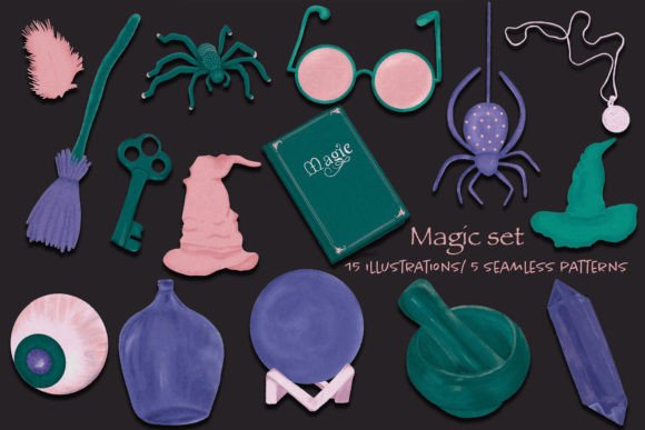 Unleashing Enchantment with Magic Illustrations & Patterns Halloween