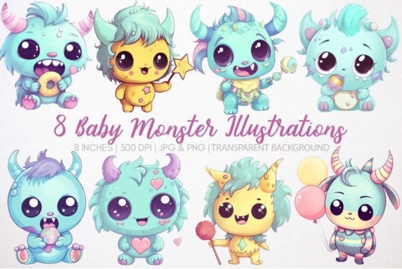 Unleashing Playful Branding with Baby Monster Illustrations