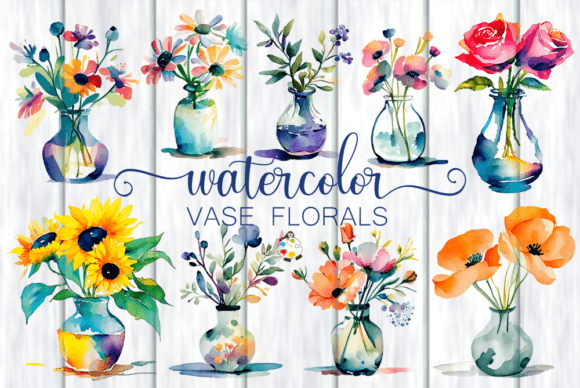 Watercolor Vase Floral Illustrations: Adding Botanical Elegance to Your Projects
