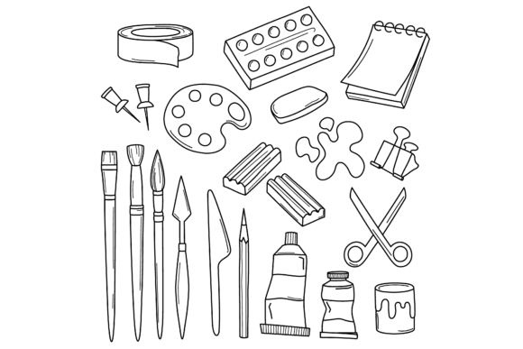 Why Art Supplies Line Illustrations Elevate Your Projects